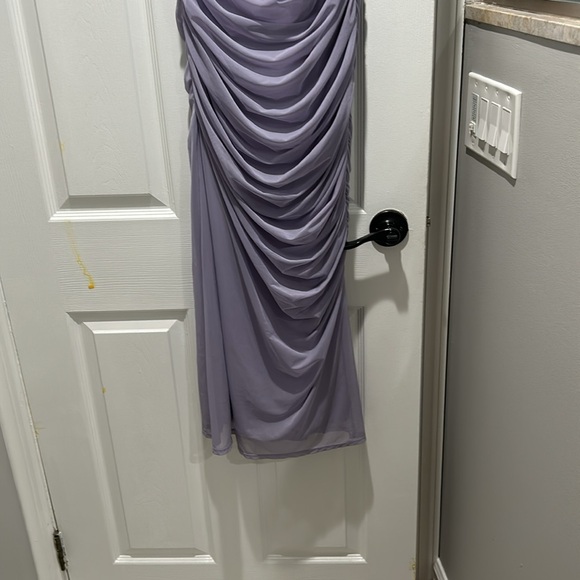 Abercrombie Mesh Asymmetrical Off The Shoulder Maxi Dress - Picture 11 of 15